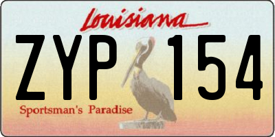 LA license plate ZYP154