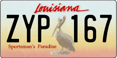LA license plate ZYP167