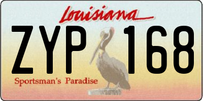 LA license plate ZYP168