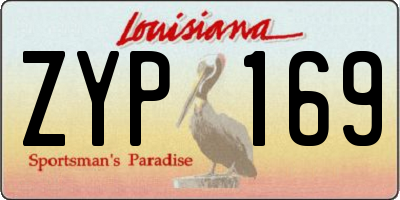 LA license plate ZYP169