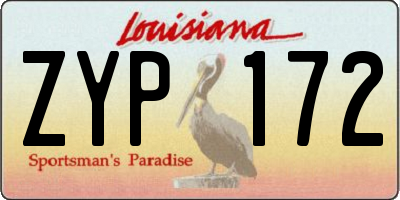 LA license plate ZYP172