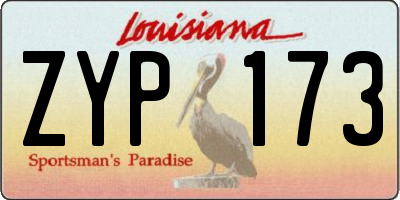 LA license plate ZYP173