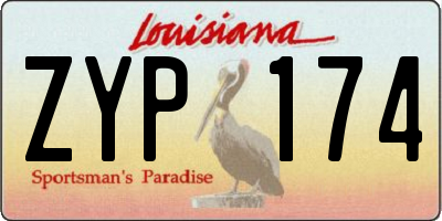 LA license plate ZYP174