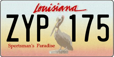 LA license plate ZYP175