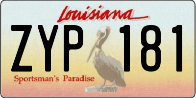 LA license plate ZYP181