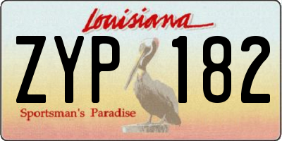 LA license plate ZYP182