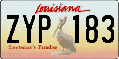 LA license plate ZYP183