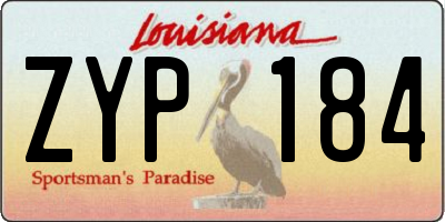 LA license plate ZYP184