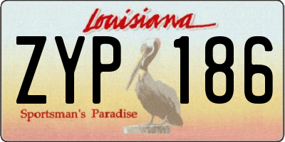 LA license plate ZYP186