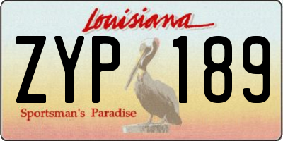 LA license plate ZYP189