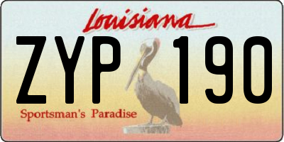 LA license plate ZYP190