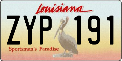 LA license plate ZYP191