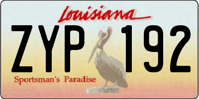 LA license plate ZYP192