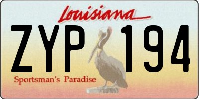 LA license plate ZYP194