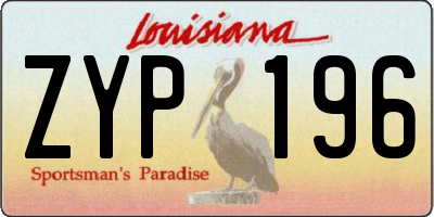 LA license plate ZYP196