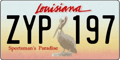 LA license plate ZYP197