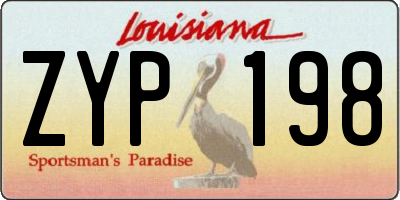 LA license plate ZYP198