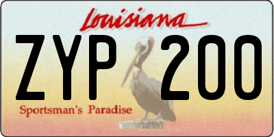 LA license plate ZYP200