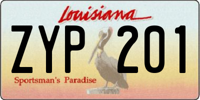 LA license plate ZYP201