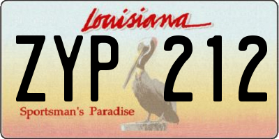 LA license plate ZYP212