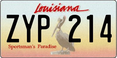 LA license plate ZYP214