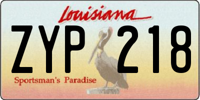 LA license plate ZYP218