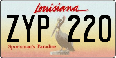 LA license plate ZYP220