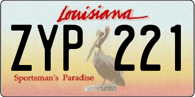 LA license plate ZYP221