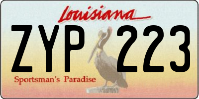 LA license plate ZYP223