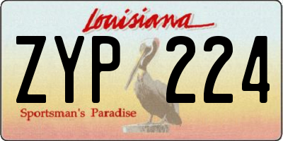 LA license plate ZYP224