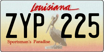 LA license plate ZYP225