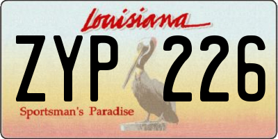 LA license plate ZYP226