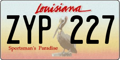 LA license plate ZYP227