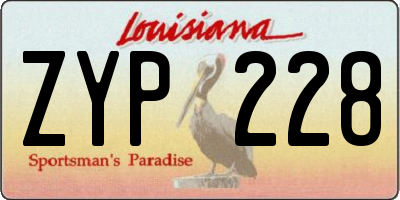 LA license plate ZYP228