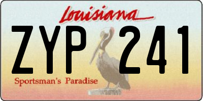 LA license plate ZYP241