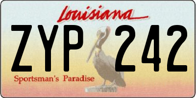LA license plate ZYP242