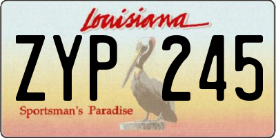 LA license plate ZYP245