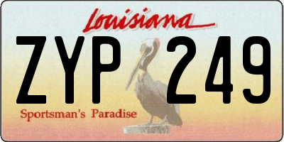 LA license plate ZYP249