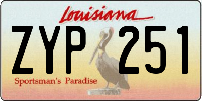 LA license plate ZYP251