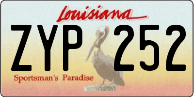 LA license plate ZYP252