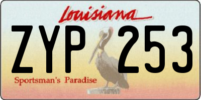 LA license plate ZYP253
