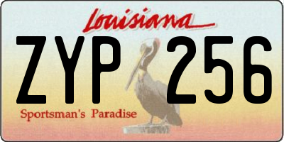 LA license plate ZYP256