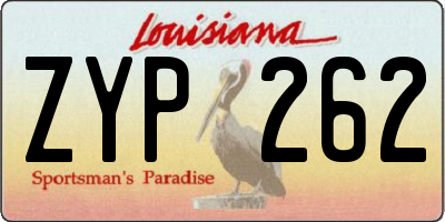 LA license plate ZYP262