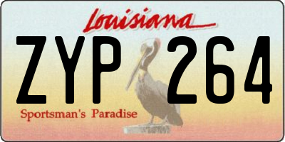 LA license plate ZYP264
