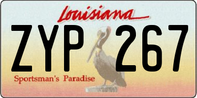 LA license plate ZYP267
