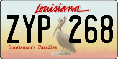 LA license plate ZYP268