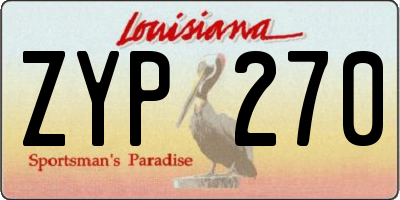 LA license plate ZYP270