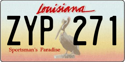 LA license plate ZYP271