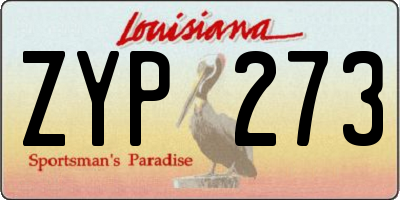 LA license plate ZYP273