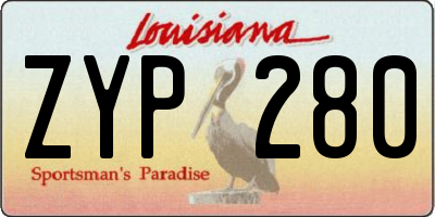 LA license plate ZYP280